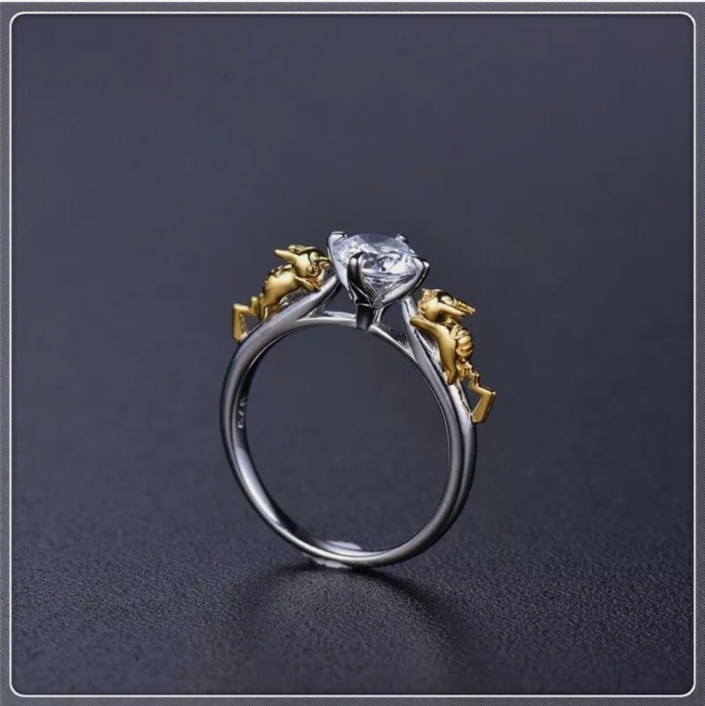 New Pikachu Pokémon Custom Design Silver Ring - Picture 4 of 5